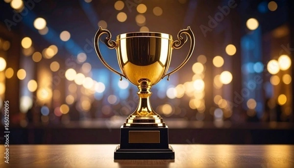 Obraz 優勝トロフィー　ゴールドに輝く　ランキング1位