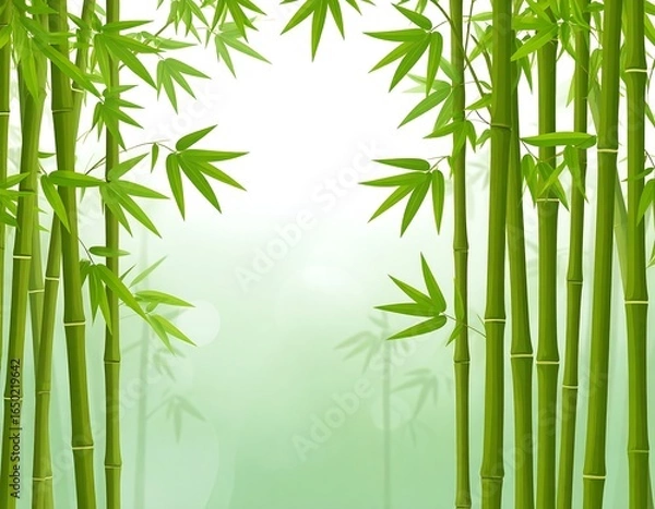 Fototapeta Tranquil bamboo grove backdrop offering serenity and inviting natural beauty for designers