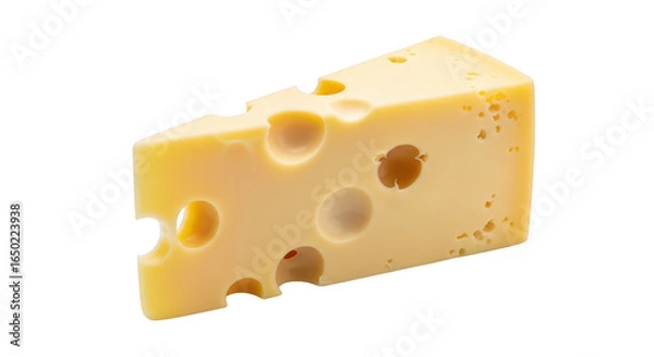 Fototapeta Swiss cheese block isolated on transparent background