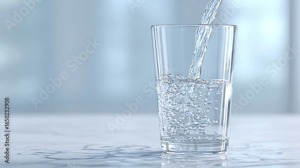 Fototapeta コップに水が注がれる