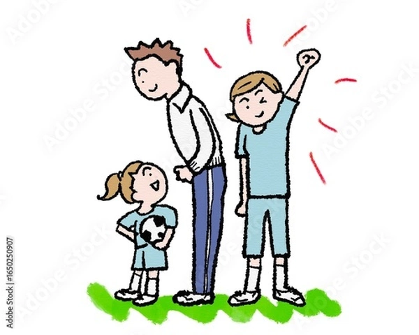 Fototapeta 子供サッカー応援イラスト