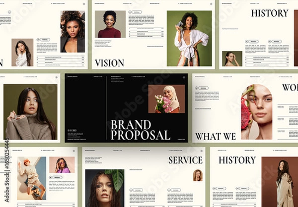 Fototapeta Elegant Minimalist Brand Proposal Presentation Template