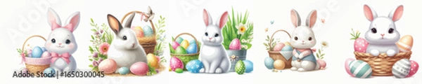 Obraz EASTER BUNNY WHITE BACKGROUND IMAGE VECTOR