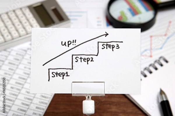Fototapeta ステップアップ　ビジネス