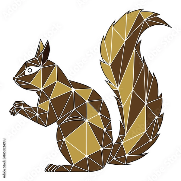 Obraz Geometric Low Poly Squirrel Vector Illustration