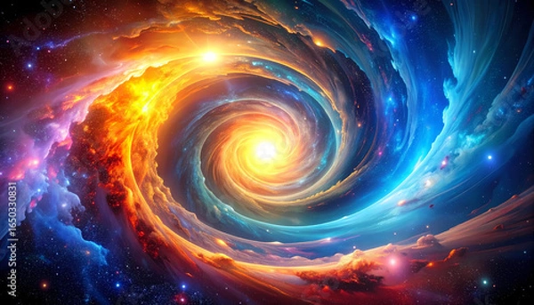 Fototapeta Colorful abstract spiral galaxy image