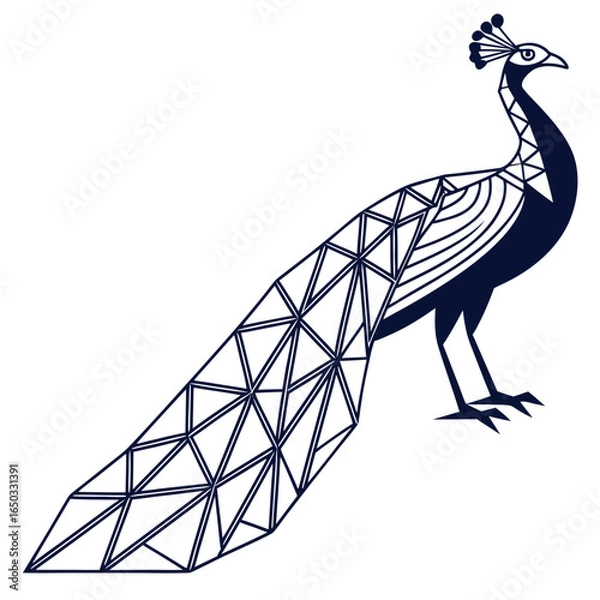 Obraz Geometric Low Poly Peacock Vector Illustration