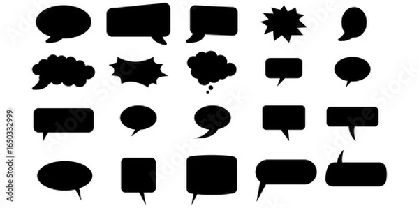 Obraz dialogue box silhouette vector set