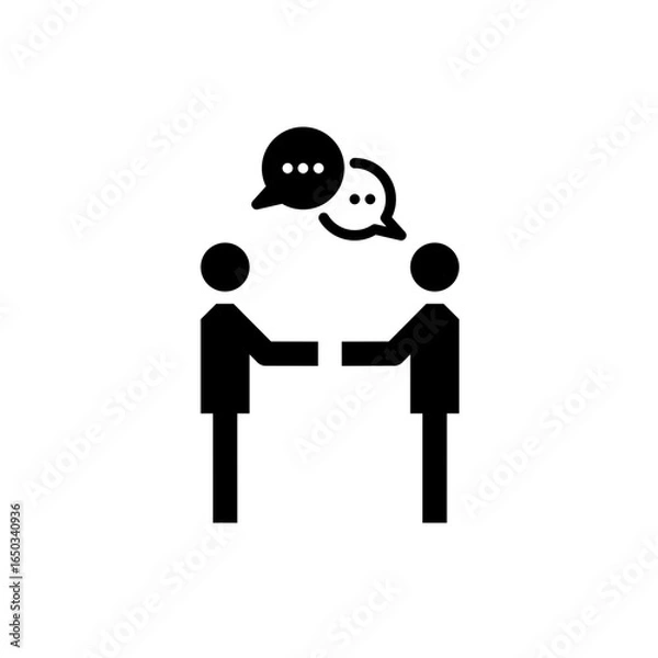 Fototapeta 人物アイコン(二人の会話)