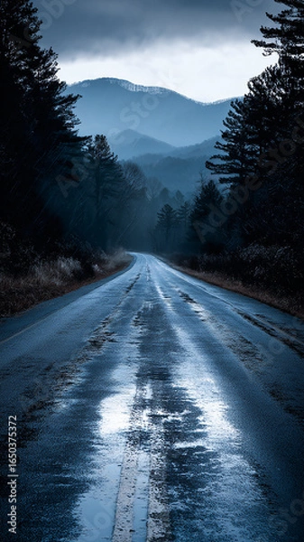 Fototapeta road in the mountains. Generative AI