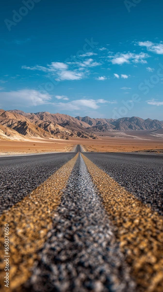 Fototapeta road in desert. Generative AI