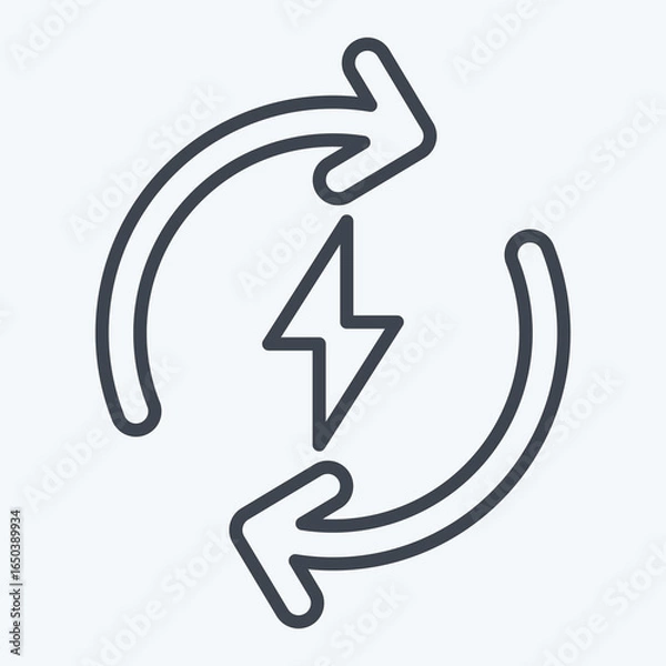 Fototapeta Icon Recharge. related to Charging symbol. line style. design editable