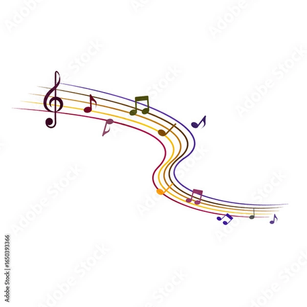 Obraz 秋に流れる音楽のイメージ（水彩風）