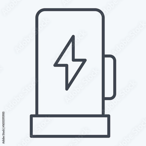 Fototapeta Icon Charging Station. related to Charging symbol. line style. design editable