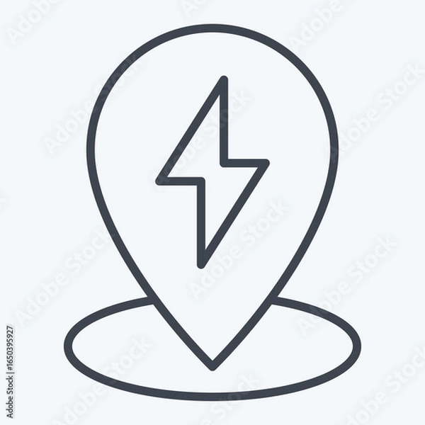Fototapeta Icon Charging Location. related to Charging symbol. line style. design editable