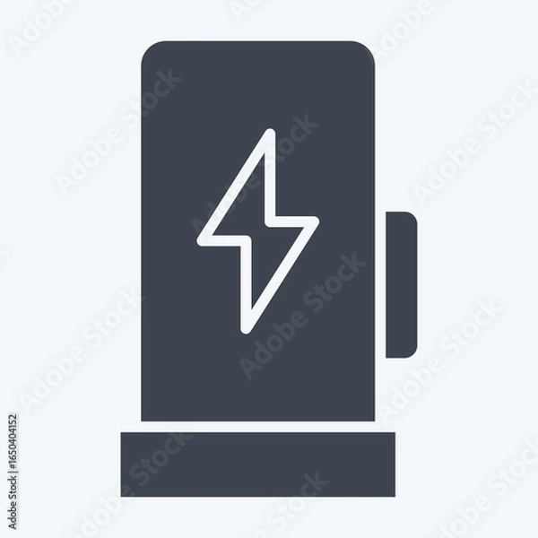 Fototapeta Icon Charging Station. related to Charging symbol. glyph style. design editable