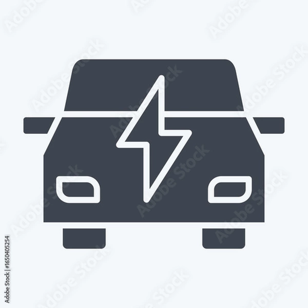 Fototapeta Icon Electric Car. related to Charging symbol. glyph style. design editable