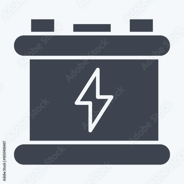 Fototapeta Icon Accumulator. related to Charging symbol. glyph style. design editable