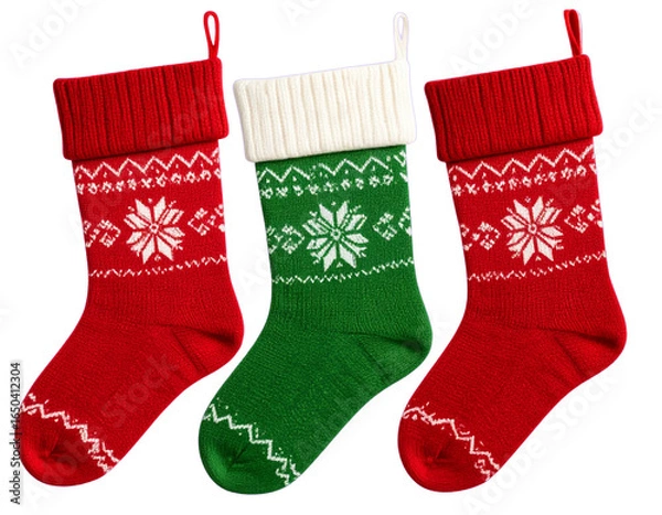 Fototapeta christmas socks isolated on white background