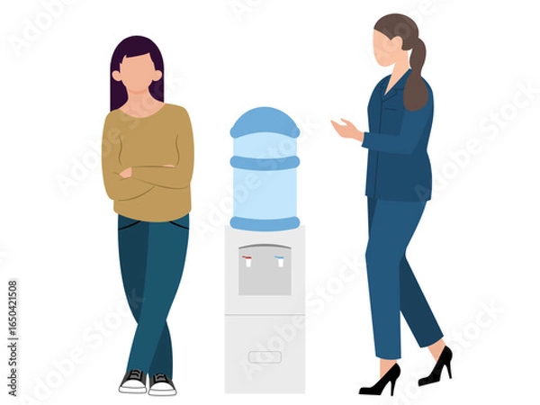 Fototapeta Water cooler talk fostering relationships, boosting morale, and encouraging collaboration
 