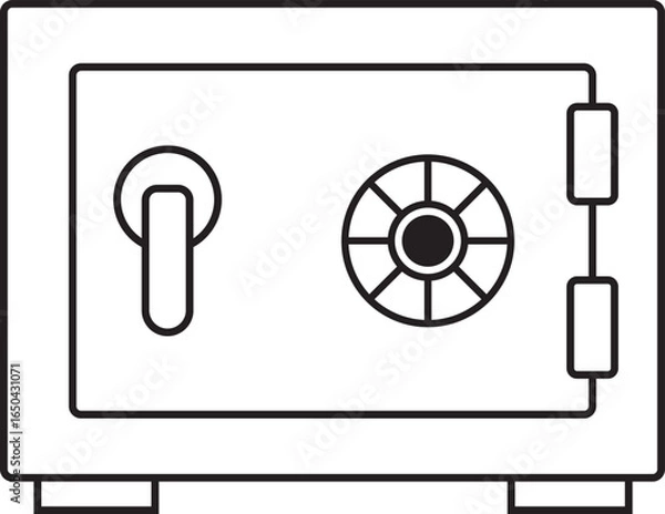 Fototapeta Bank safe vector icon with combination lock