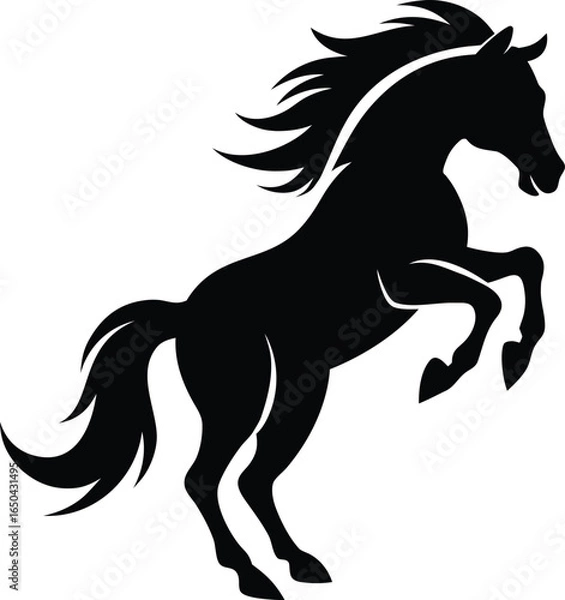 Obraz jumping horse silhouette vector art and illustration