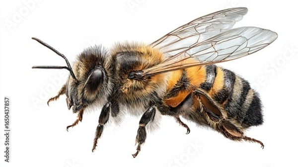Fototapeta bee isolated on white background