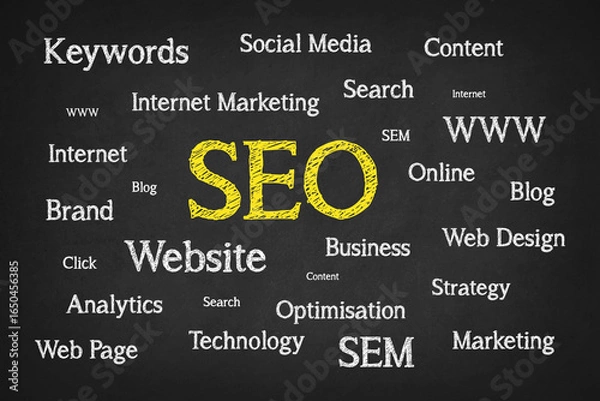 Fototapeta Seo search engine optimization digital marketing and internet technology concept 