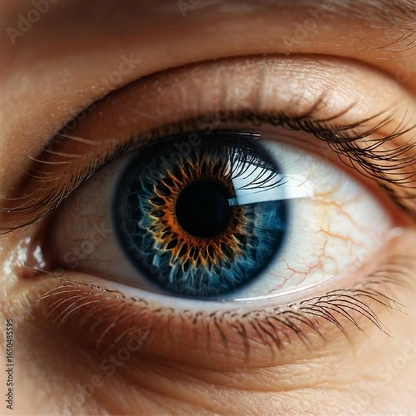 Fototapeta Stunning human eye macro shot capturing intricate iris detail and vibrant colors
