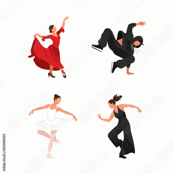 Fototapeta Diverse Dance Styles in Motion Ballet Breakdance and More