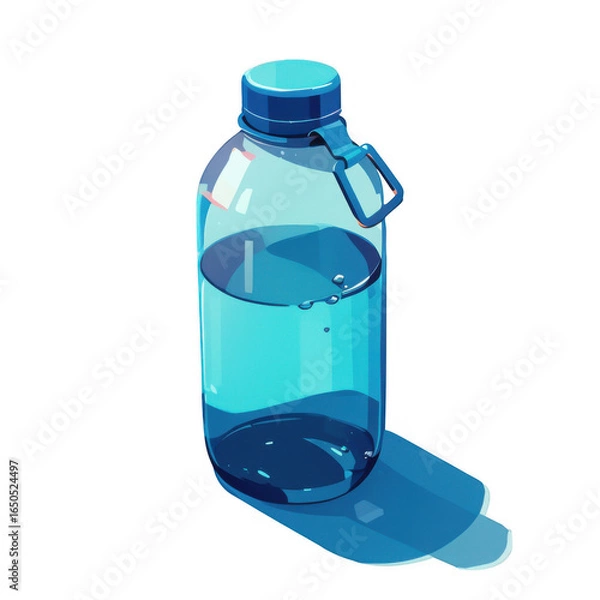 Fototapeta Simple minimal illustration of a smart water bottle