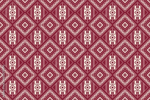 Obraz Red seamless damask pattern