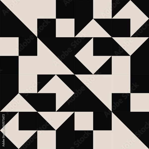 Fototapeta Mid century modern geometric pattern vector. Graphical illustration for a unique textiles and home décor.