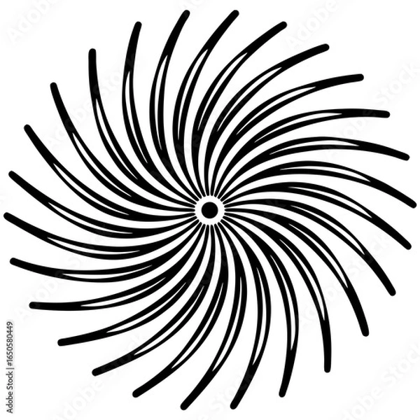 Fototapeta  Abstract lines forming firework spiral silhouette vector illustration