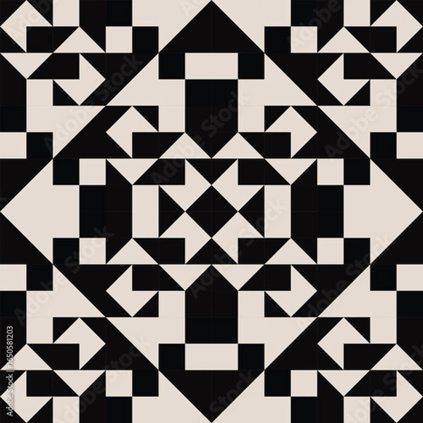 Fototapeta Mid century modern geometric pattern vector. Graphical illustration for a unique textiles and home décor.