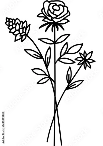 Obraz black silhouette of rose