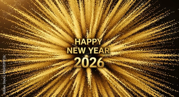 Fototapeta Happy New Year 2026 Golden Text with Explosive Golden Fireworks Background.
Use Arrow Up and Arrow Down to select a turn, Enter to jump to it, and Escape to return to the chat.
