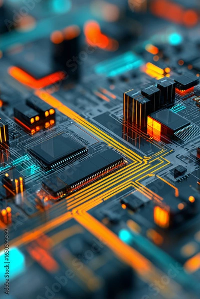 Fototapeta Close-Up of Electronic Circuit Boards