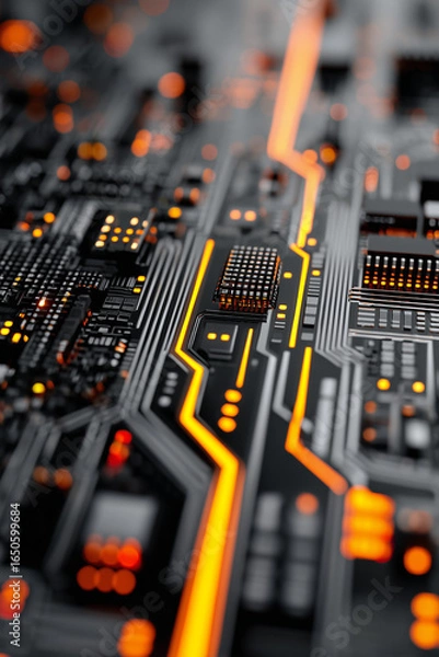 Fototapeta Close-Up of Electronic Circuit Boards