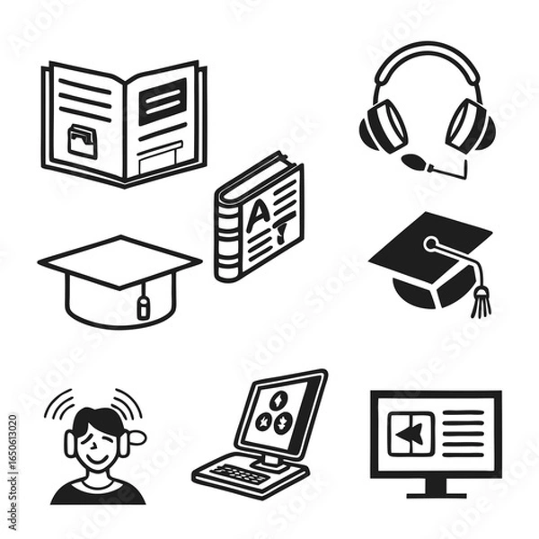 Obraz education icon set