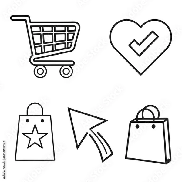 Obraz shopping icons set