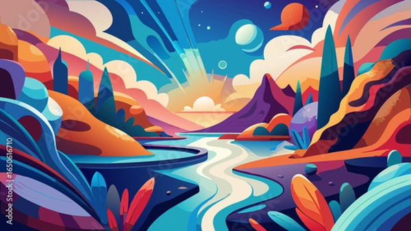 Fototapeta abstract background with a tree