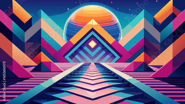 Fototapeta abstract background with stripes and stars