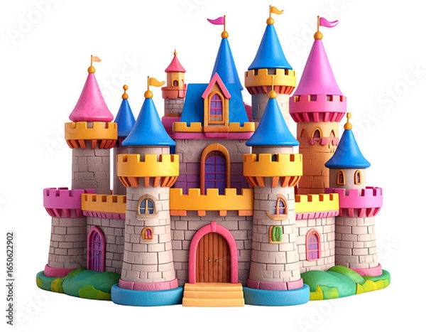 Obraz Colorful Cartoon Castle 3D Render