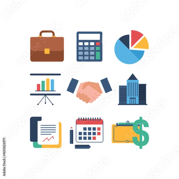 Obraz Business and finance icons for digital presentations and marketing