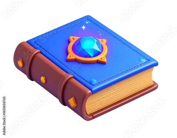 Obraz 3D Render Blue Gem Book Illustration