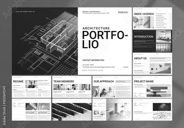 Obraz Architecture Portfolio Presentation Template Design