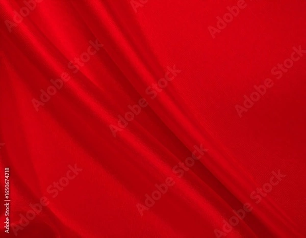 Fototapeta Smooth, deep red fabric drapes