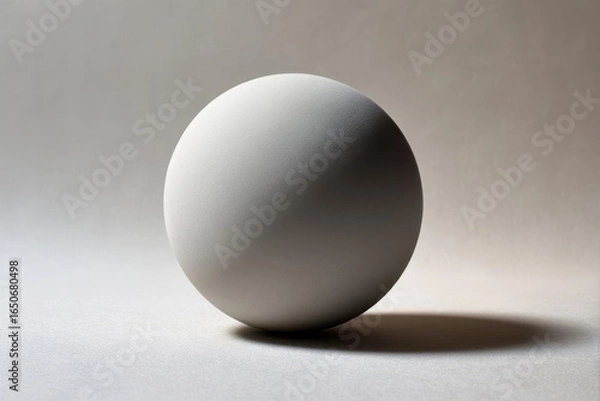 Obraz Minimalist White Sphere Casting Shadow
