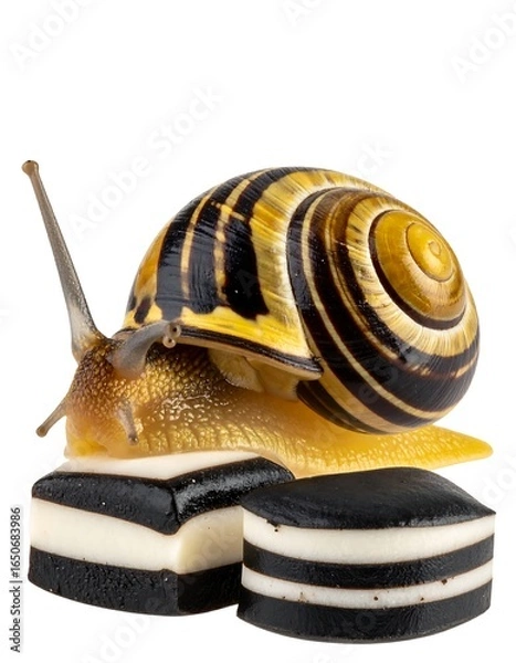 Obraz Snail on licorice candies